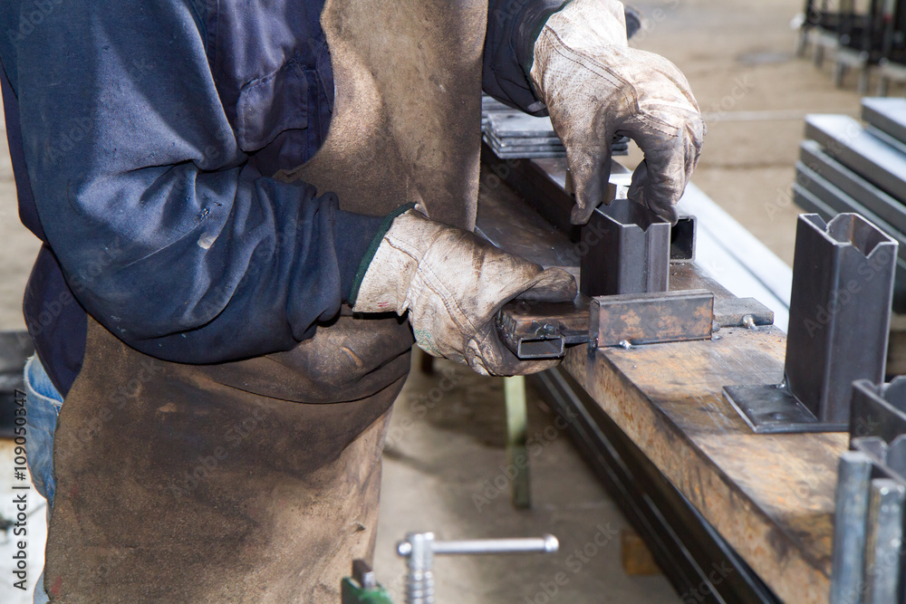 metalworker at work in his workshop