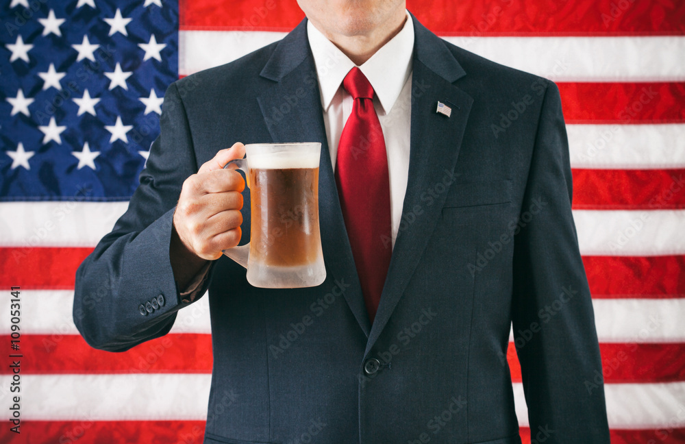 Politician Man Holding Frosty Mug Of Beer Stock 写真 Adobe Stock