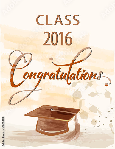 Congratulations text with class 2016
