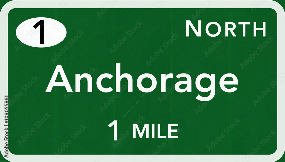 Anchorage USA Interstate Highway Sign