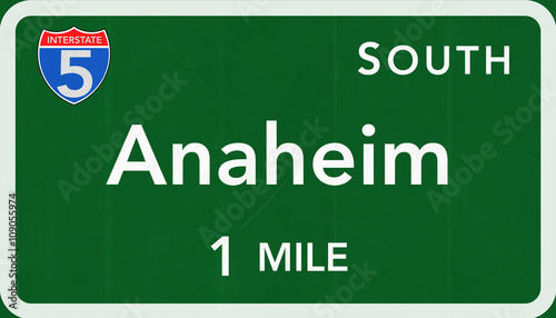 Anaheim USA Interstate Highway Sign