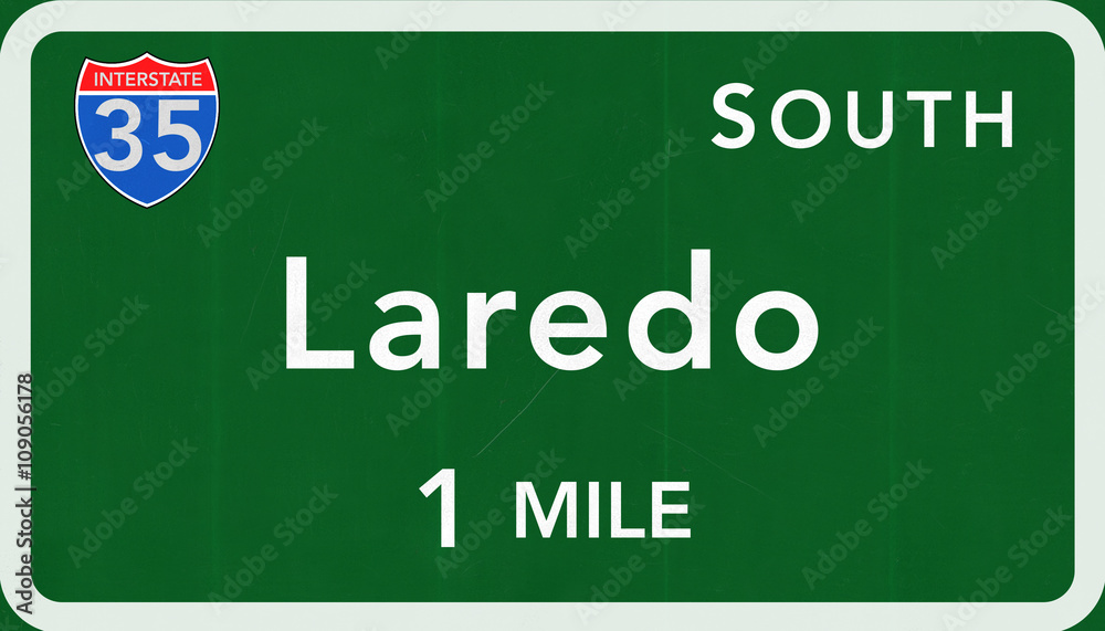 Laredo USA Interstate Highway Sign