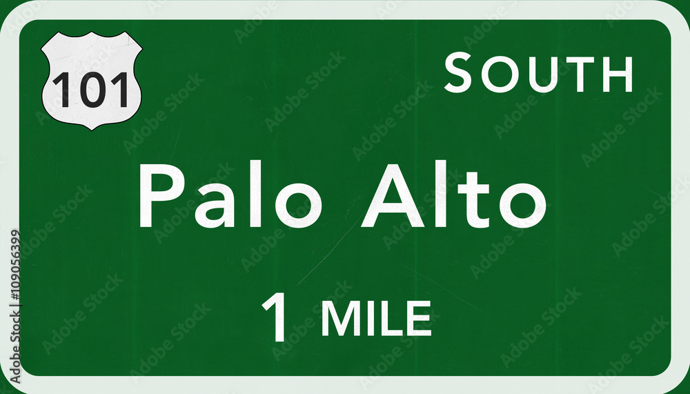 Palo Alto USA Interstate Highway Sign