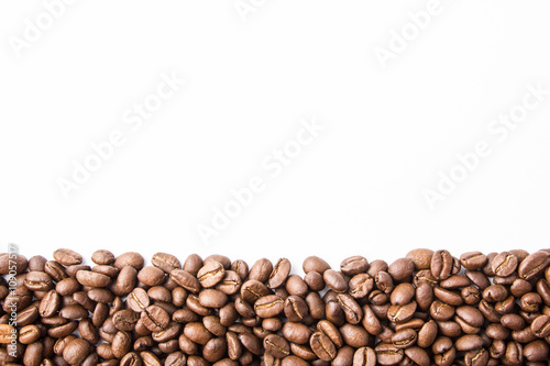 Blank empty white space inside coffee grains texture.