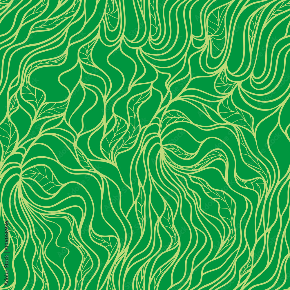 Vector seamless pattern of waves or hair