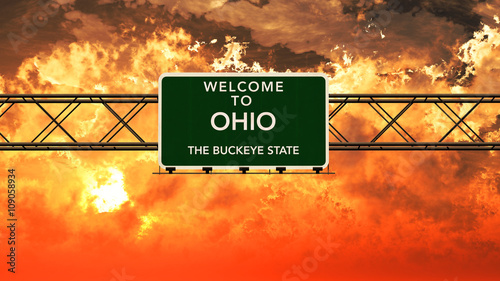 Welcome to Ohio USA Interstate Highway Sign in a Breathtaking Cl