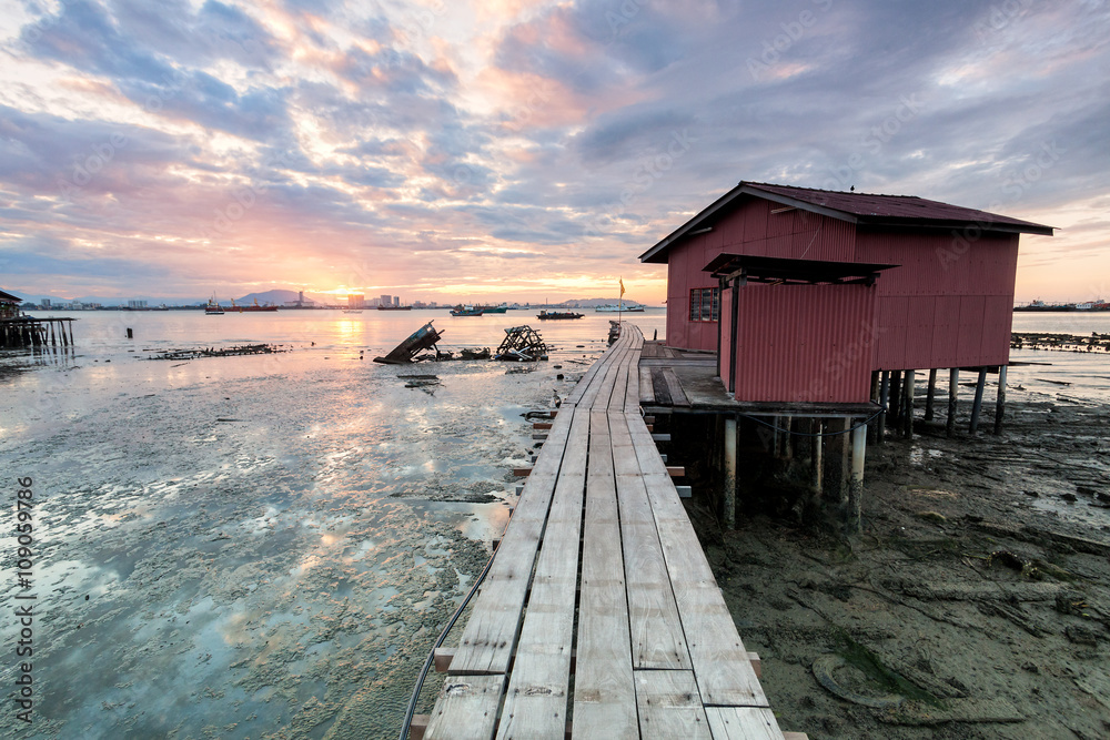 Amazing Sunrise and Sunset in George Town, Penang Malaysia Amazing Sunrise and Sunset in George Town, Penang Malaysia