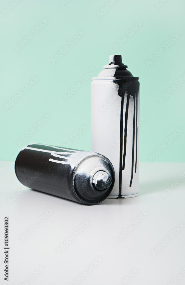 black and white spray paint bottle black and white spray paint bottle