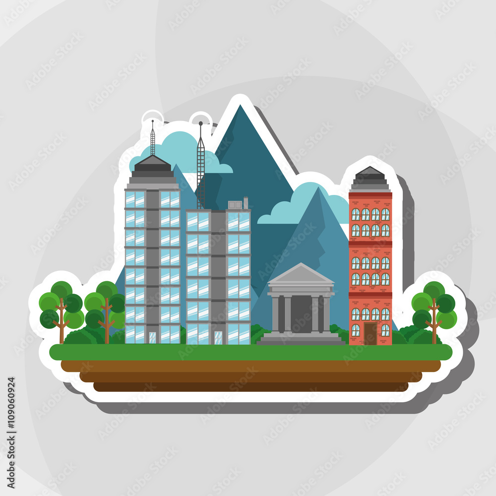 Illustration of nature city, vector design, building and real estate related