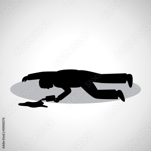 Drunk Man Icon - Isolated On Gray Background - Vector Illustration, Graphic Design. Drunkenness Concept