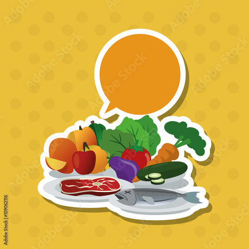 Fototapeta Naklejka Na Ścianę i Meble -  Illustration of healthy food, vector design, food and nutrition related