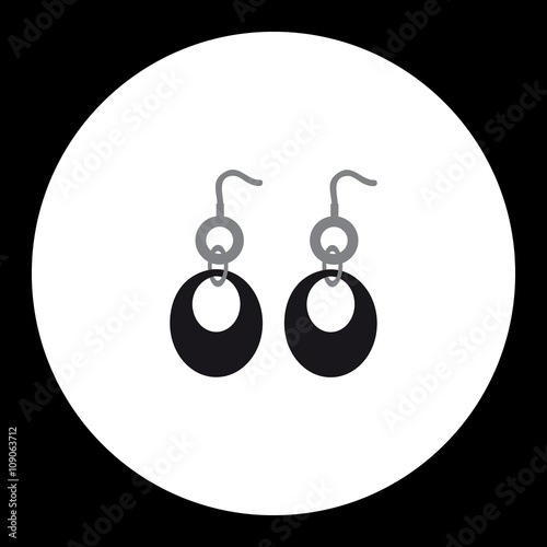 simple ladies earring isolated black icon eps10