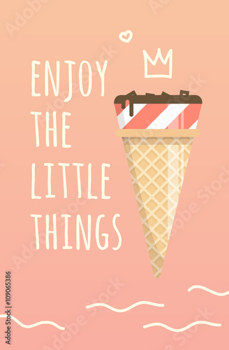 Fotografie, Obraz Motivation poster enjoy the little things
