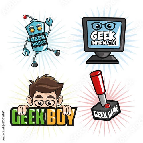 Geek design, identity concept, vector illustration
