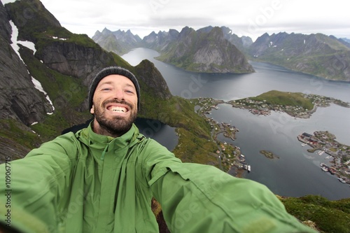 Tourist selfie in Norway