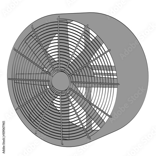 2d cartoon illustration of large fan