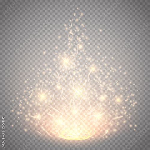 Magic light vector effect. Glow special effect light, flare, star and burst. Isolated spark