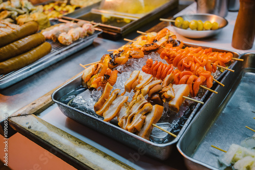Photography Asian street food in Hong Kong downtown.