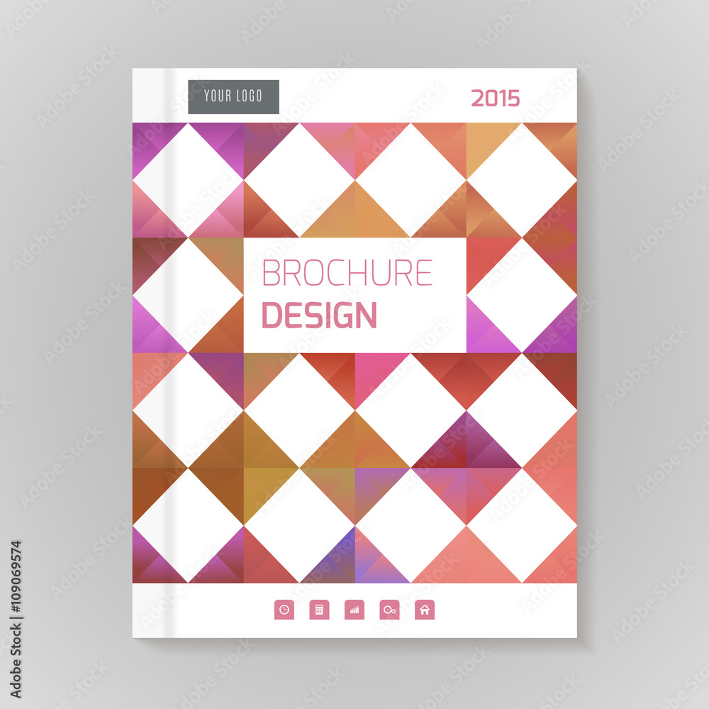 Fototapeta premium Polygonal vector design template layout for brochure