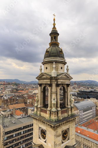 One of the towers of the Basilica of St. Stephen.Budapest