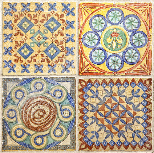 Colorful set of ornamental tiles 