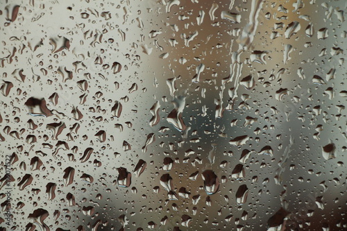 Rain drops on window , rainy day