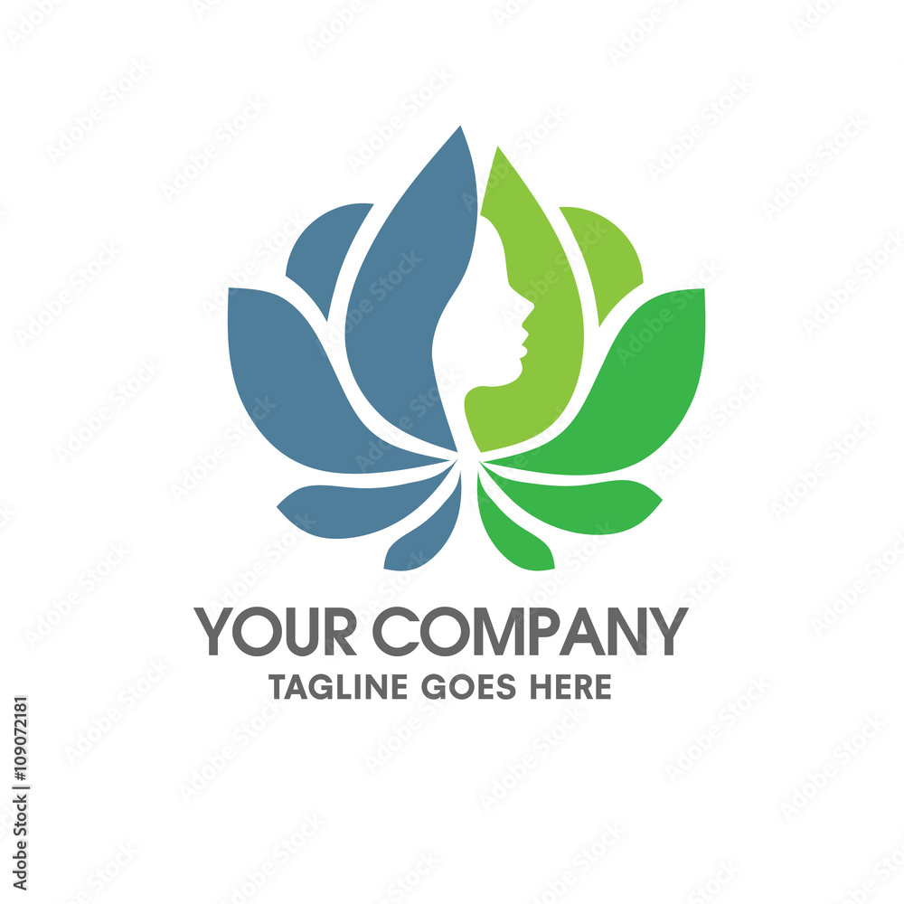 Fototapeta premium Lotus and female face