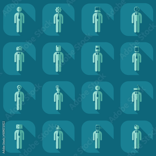 assembly of people silhouettes stick figure