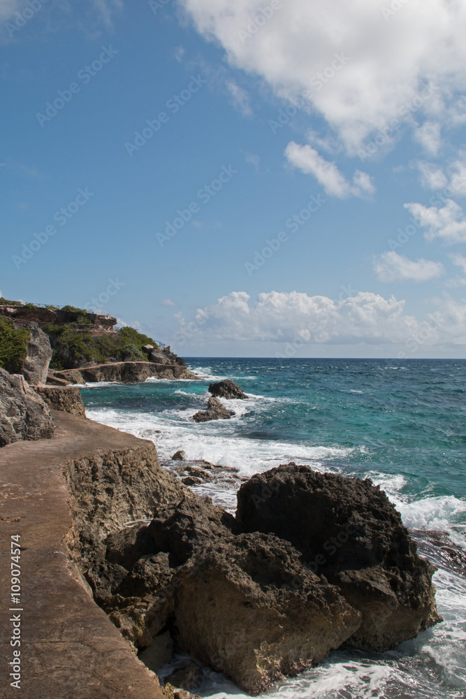 Isla Mujeres (island of the women - Mexican island) - Looking east across the Caribbean from Punta Sur (south point) point also called Acantilado del Amanecer (Cliffs of the Dawn)