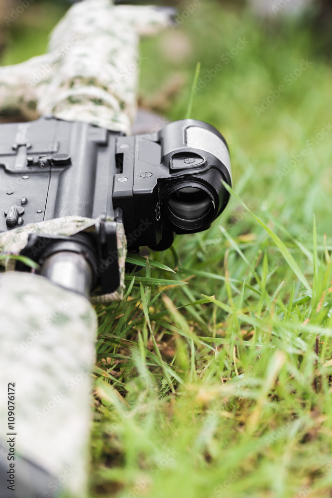 Obraz premium military weapon rifle close-up
