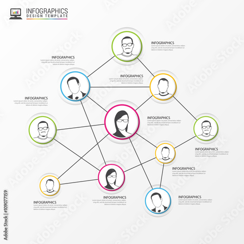 Social network concept. Global communication, infographic. Vector