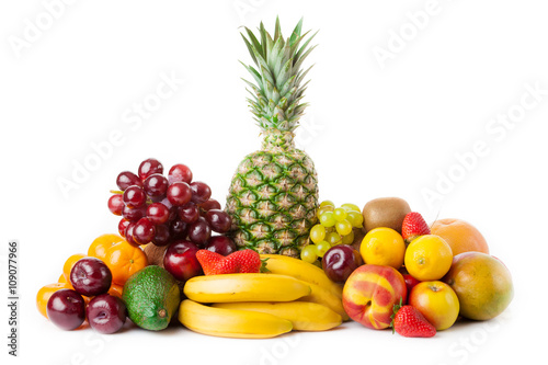 fruits isolated on white