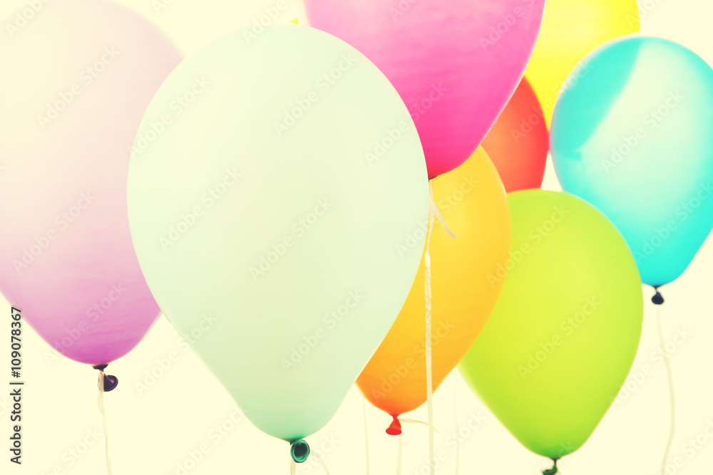 Colorful balloons clothe-up. Retro style