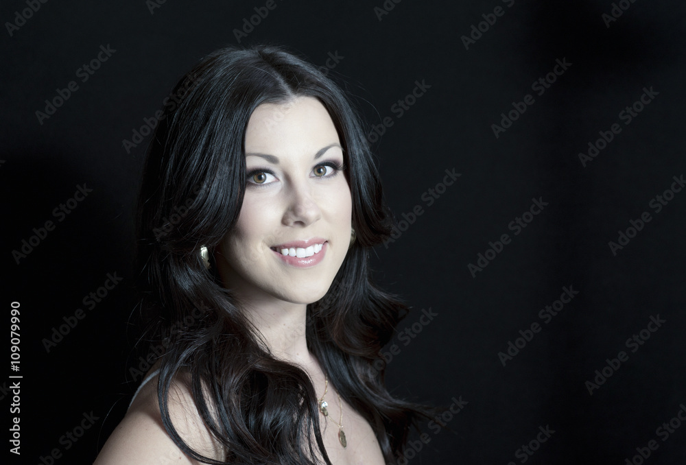 Beautiful Woman with Professional Hair and Makeup Studio Shoot
