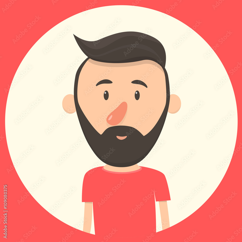 Obraz premium Hipster character. Cartoon vector illustration