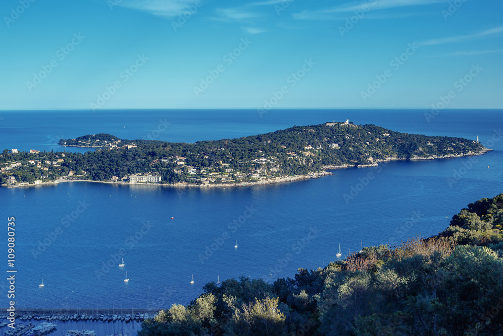 Cote d'Azur France. Luxury resort and bay of French riviera
