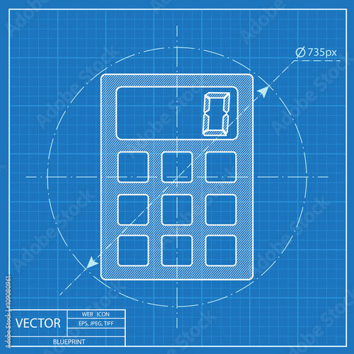 blueprint icon of calculator