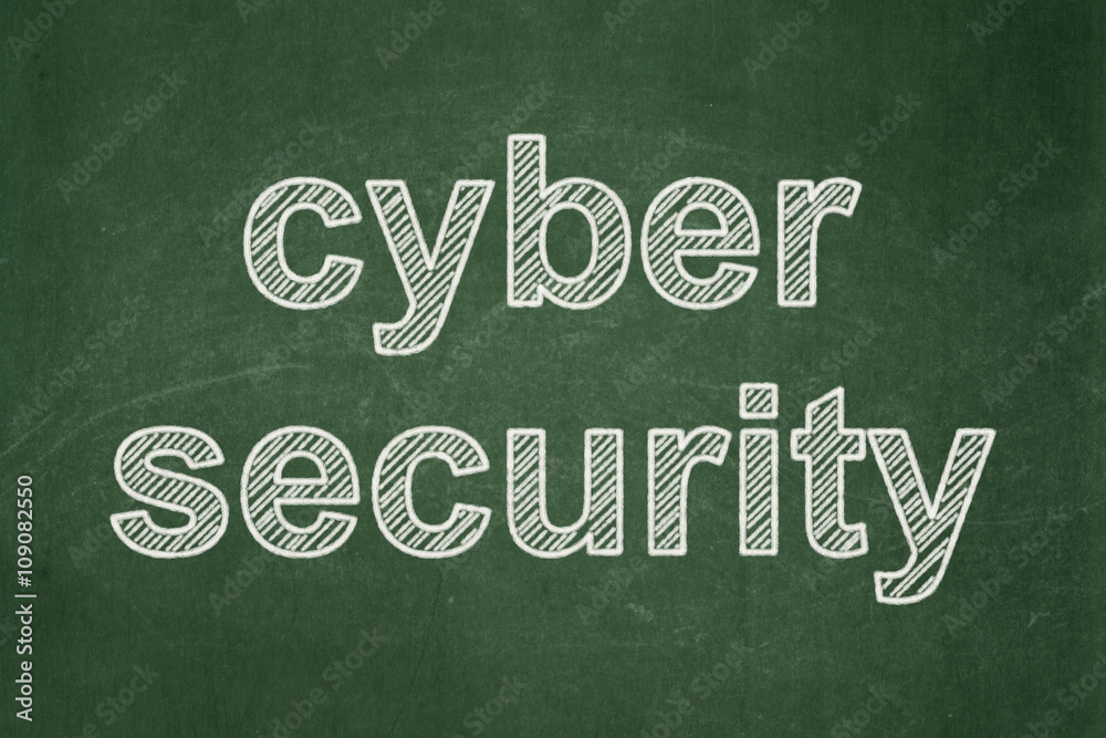 Fototapeta premium Security concept: Cyber Security on chalkboard background
