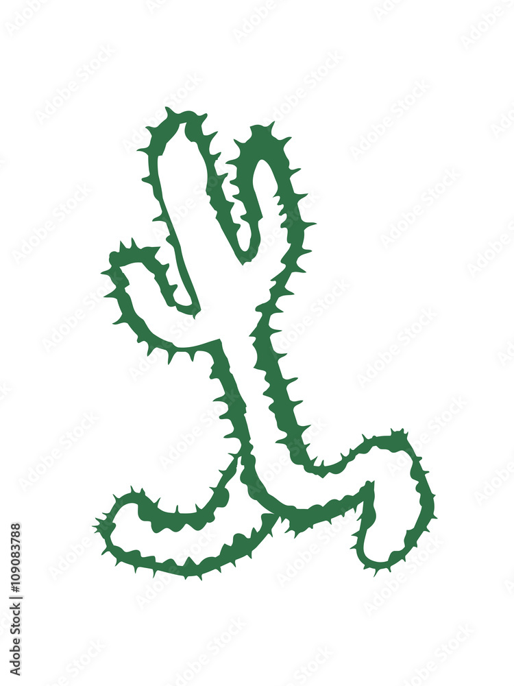 Obraz premium rennender cactus face comic cartoon happy jumping funny