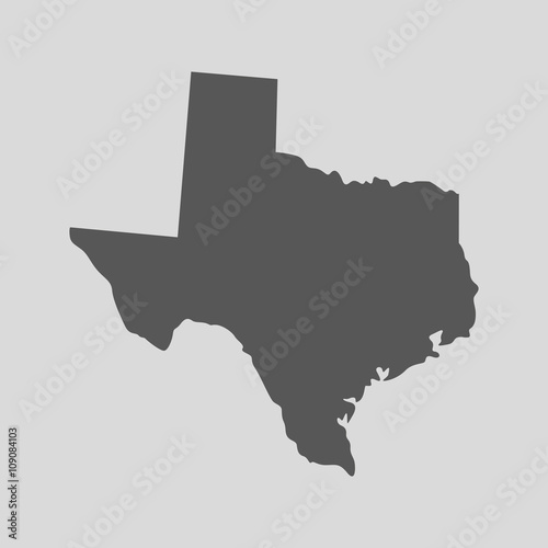 Black map state Texas - vector illustration.