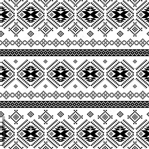 Seamless ethnic pattern background with geometric aztec, maya, peru, mexican, tribal, american, indian elements.Seamless textile pattern