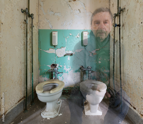 Ghostly man on toilet in Trans-Allegheny Lunatic Asylum photo