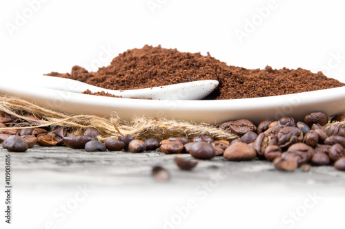 Coffee Beans and Powder