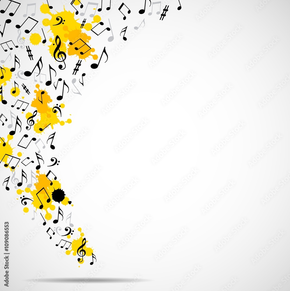 Naklejka premium Abstract musical background with notes