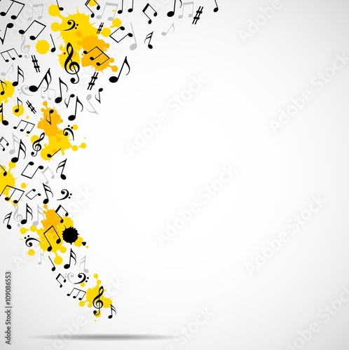 Abstract musical background with notes