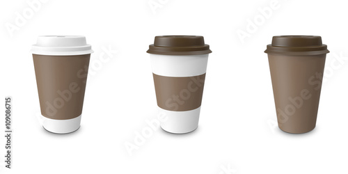 Wallpaper Mural Collection, group, set, take-out coffee with cup holder. Isolated on a white background. Torontodigital.ca