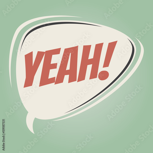yeah retro speech bubble