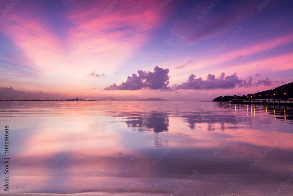 Fototapeta premium Amazing Sunrise and Sunset in George Town, Penang Malaysia