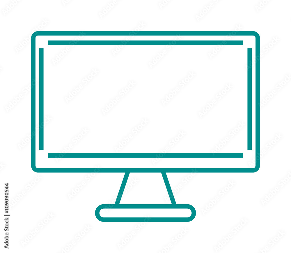Computer monitor line illustration design vector Computer monitor line illustration design vector