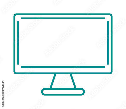 Computer monitor line illustration design vector